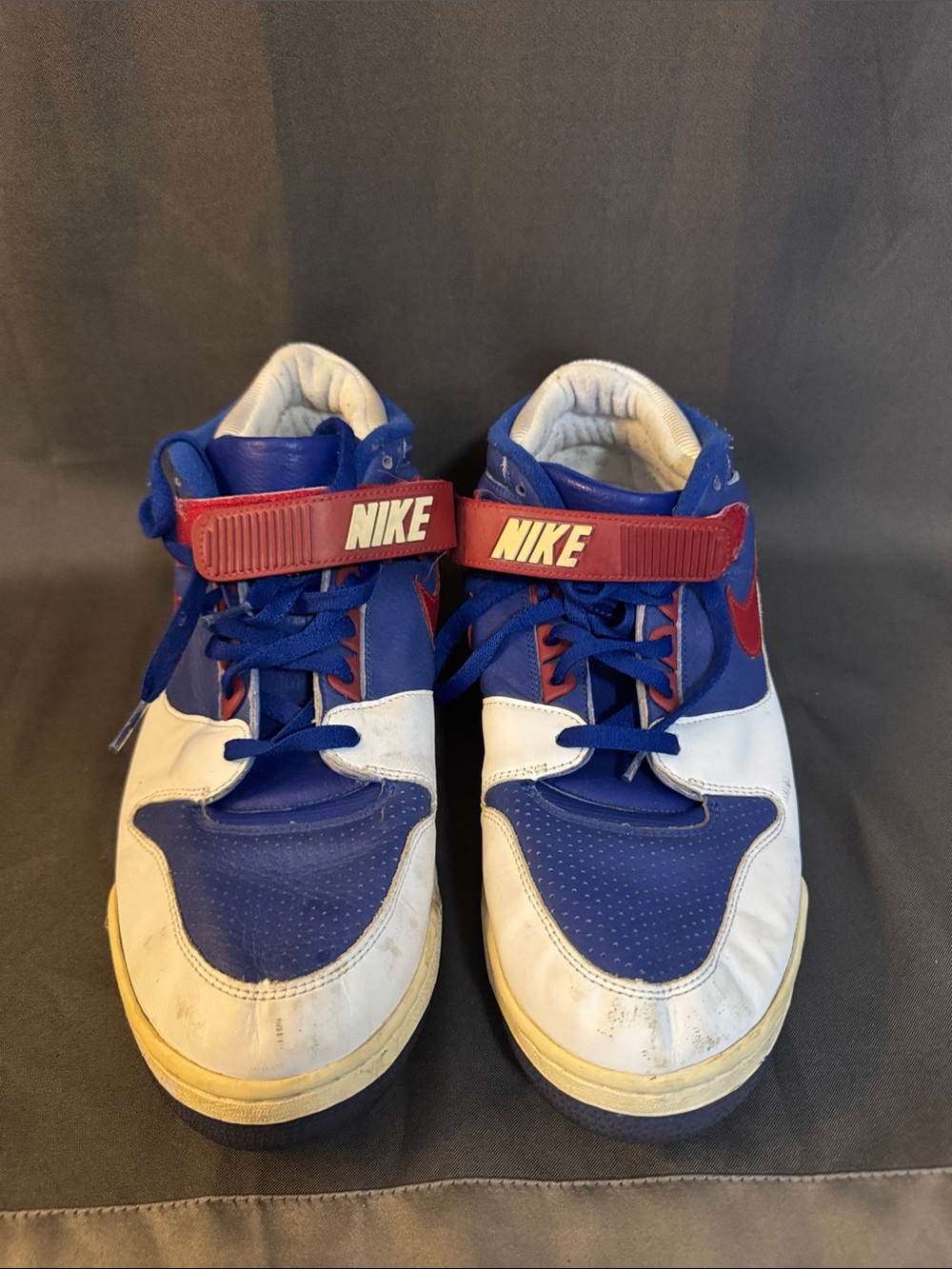 Nike Men’s Blue, White & Red High-Top Sneakers with Strap